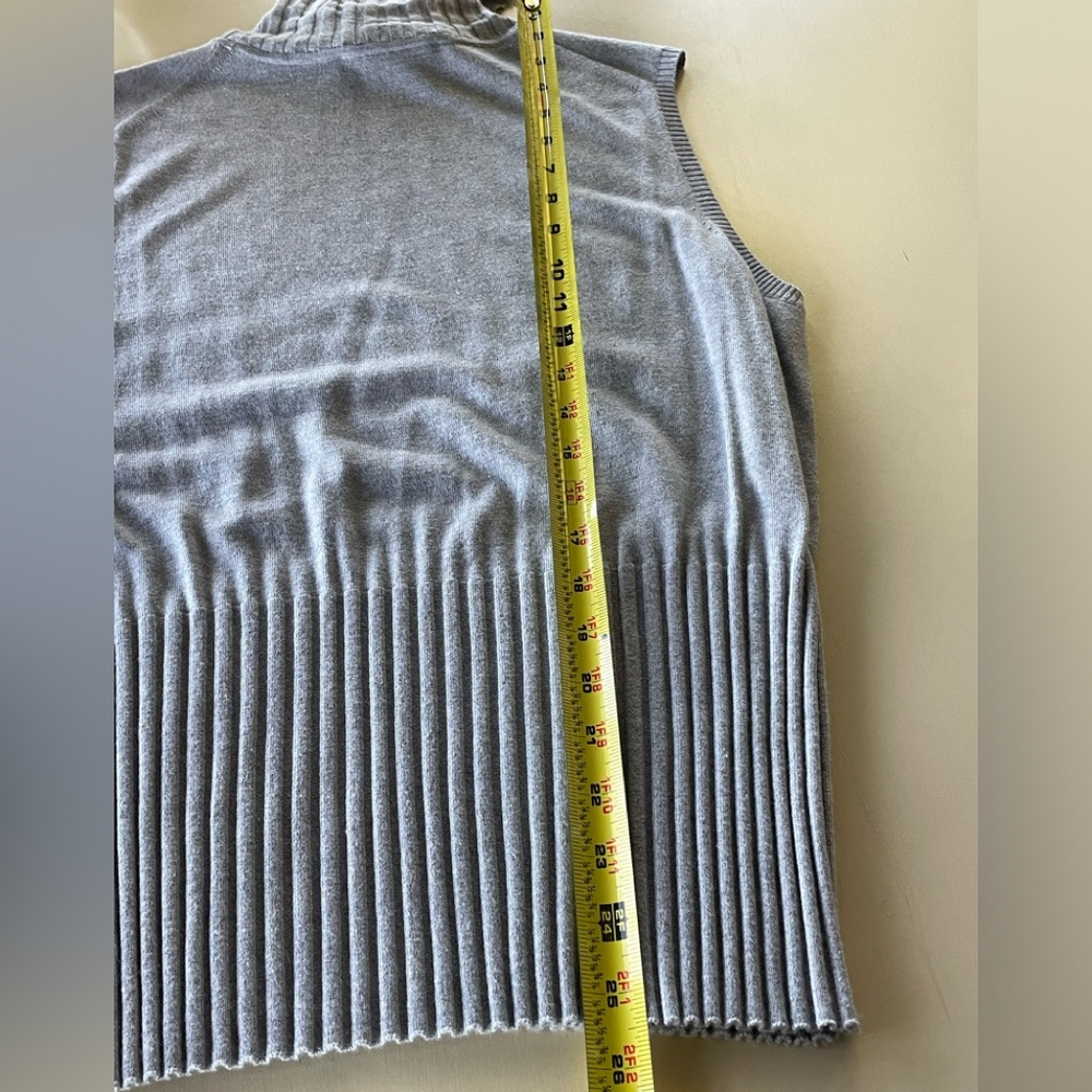 Ellen Tracy Gray silk and cashmere sleeveless sweater -size XL - Picture 4 of 7